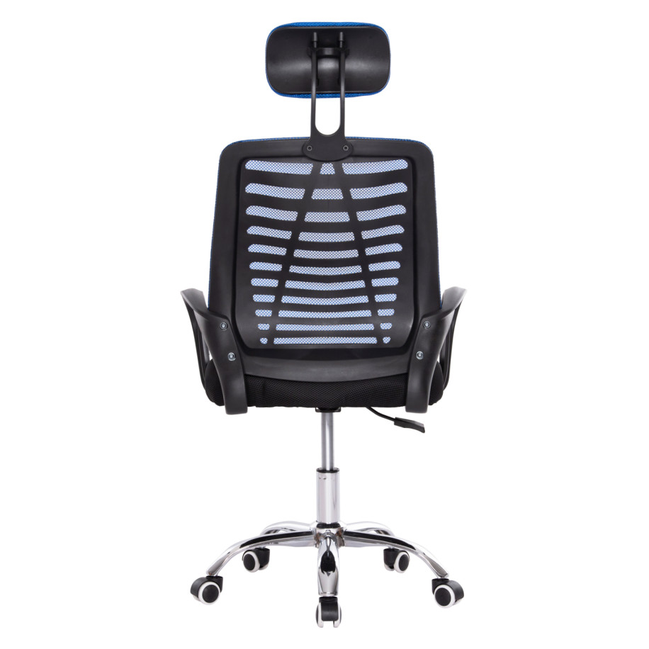OFFICE CHAIR TRAIL2 HM1193.36 BLUE & BLACK MESH FABRIC-CHROME BASE 61x61x116Hcm.