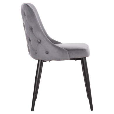 ΚΑΡΕΚΛΑ SERENITY HM8527.11 ΒΕΛΟΥΔΟ ΓΚΡΙ ΜΕ ΜΑΥΡΑ ΜΕΤΑΛΛΙΚΑ ΠΟΔΙΑ 51x54x83,5Υεκ.