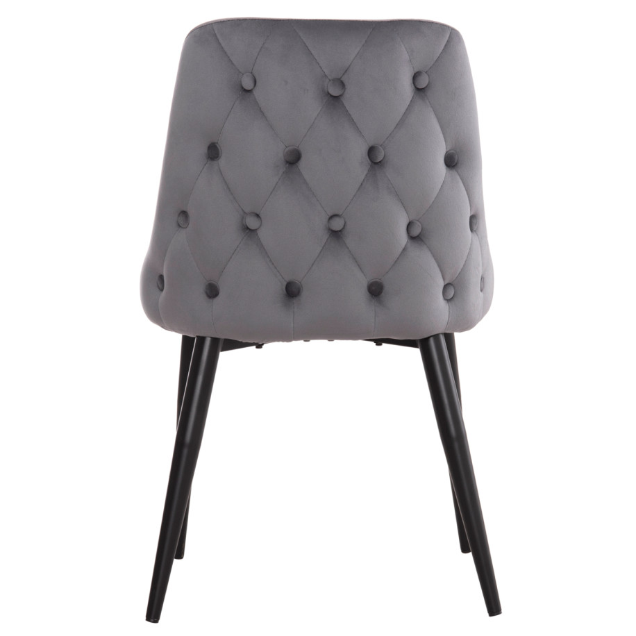 ΚΑΡΕΚΛΑ SERENITY HM8527.11 ΒΕΛΟΥΔΟ ΓΚΡΙ ΜΕ ΜΑΥΡΑ ΜΕΤΑΛΛΙΚΑ ΠΟΔΙΑ 51x54x83,5Υεκ.