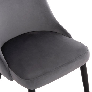 ΚΑΡΕΚΛΑ SERENITY HM8527.11 ΒΕΛΟΥΔΟ ΓΚΡΙ ΜΕ ΜΑΥΡΑ ΜΕΤΑΛΛΙΚΑ ΠΟΔΙΑ 51x54x83,5Υεκ.