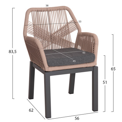 ΠΟΛΥΘΡΟΝΑ ΑΛΟΥΜΙΝΙΟΥ HOWARD HM5543.12 ΑΝΘΡΑΚΙ-ΣΧΟΙΝΙ ΜΠΕΖ & ΑΝΘΡΑΚΙ ΜΑΞΙΛΑΡΙ 56x62x83,5Υεκ.