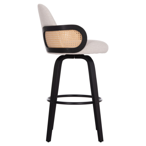 ΣΚΑΜΠΟ ΜΠΑΡ ΠΕΡΙΣΤΡΕΦΟΜΕΝΟ BECKER HM18251.02 PLYWOOD ΜΑΥΡΟ--ΕΚΡΟΥ ΥΦΑΣΜΑ 50x52x100Υ