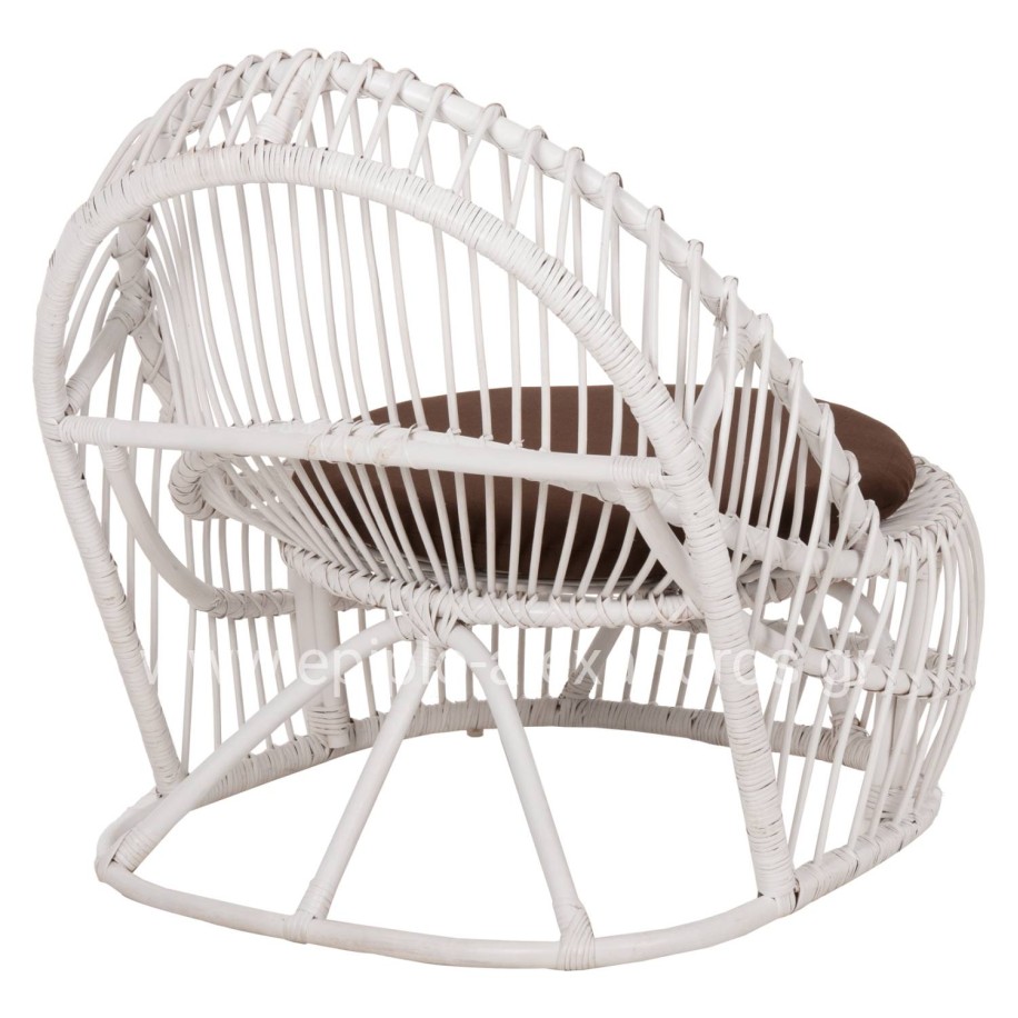 ARMCHAIR ENTROPY HM9840.02 RATTAN IN WHITE-BROWN CUSHION 80x97x85Hcm.