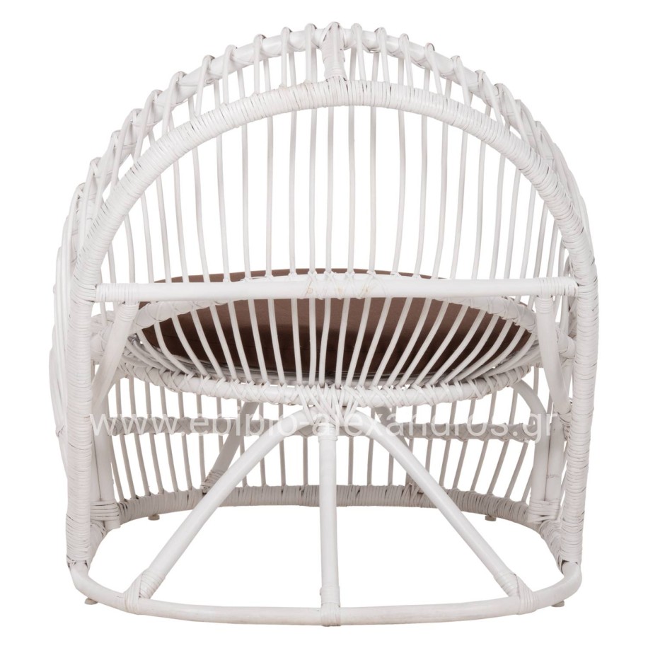 ARMCHAIR ENTROPY HM9840.02 RATTAN IN WHITE-BROWN CUSHION 80x97x85Hcm.