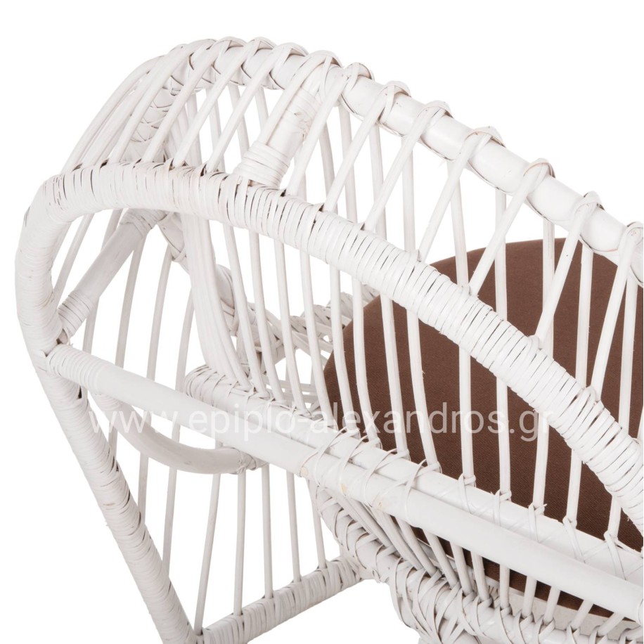 ARMCHAIR ENTROPY HM9840.02 RATTAN IN WHITE-BROWN CUSHION 80x97x85Hcm.