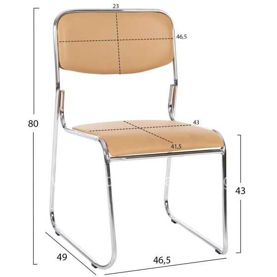 CONFERENCE/GUEST CHAIR MABEL HM1019.07 CHROMED FRAME-MOCHA PU 47x48x78Hcm.
