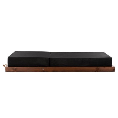 BEACH LOUNGER IKARIA LOW HM10622.01 PINE WOOD IN WALNUT COLOR-BLACK TEXTILENE-CUSHION 20cm THICK