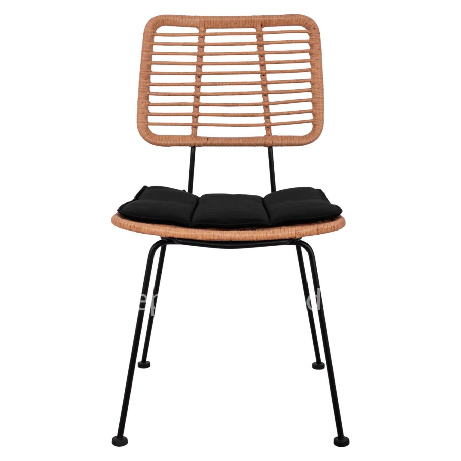 ΚΑΡΕΚΛΑ ΕΞ.ΧΩΡΟΥ ALLEGRA HM5454.11 ΜΕΤΑΛΛΟ&ΜΑΞΙΛΑΡΙ ΜΑΥΡΟ-ΜΠΕΖ WICKER 50,5x49,5x88Υεκ