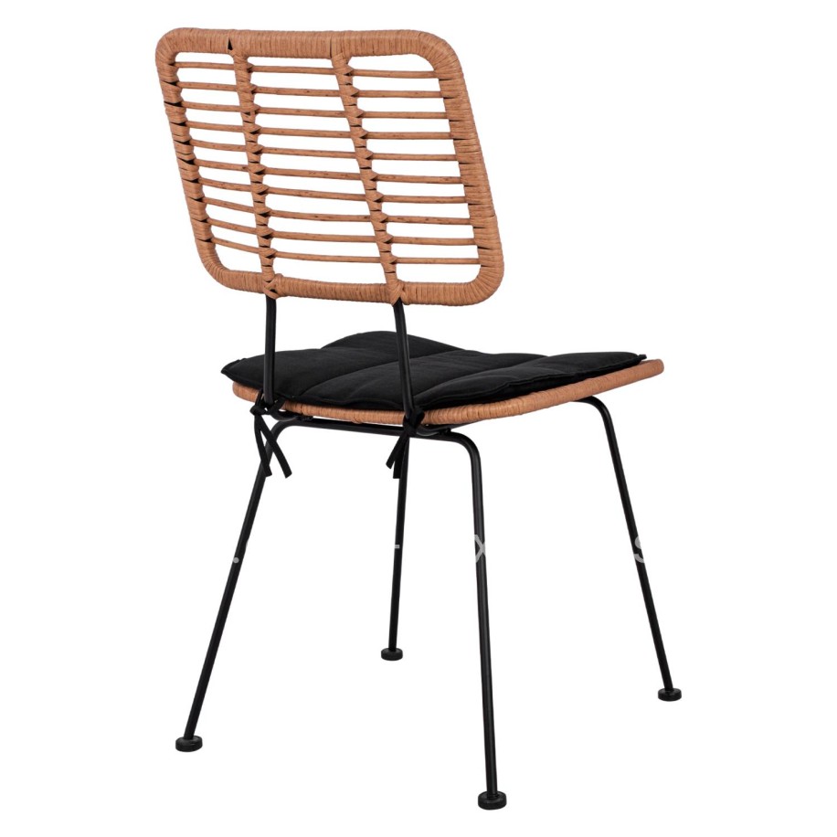 ΚΑΡΕΚΛΑ ΕΞ.ΧΩΡΟΥ ALLEGRA HM5454.11 ΜΕΤΑΛΛΟ&ΜΑΞΙΛΑΡΙ ΜΑΥΡΟ-ΜΠΕΖ WICKER 50,5x49,5x88Υεκ